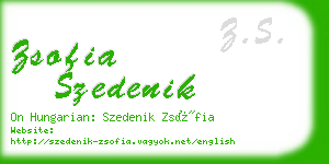 zsofia szedenik business card